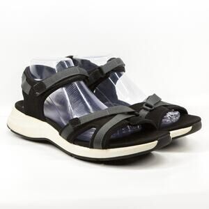 CLARKS Collection Solan Drift Motion Tread Sport Sandals Hook & Loop Black Sz 10